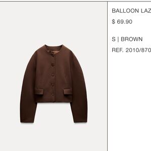 NWT Zara balloon blazer brown